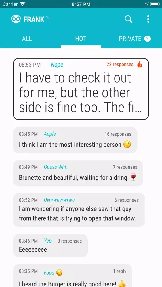 Frankly Chat Screenshots