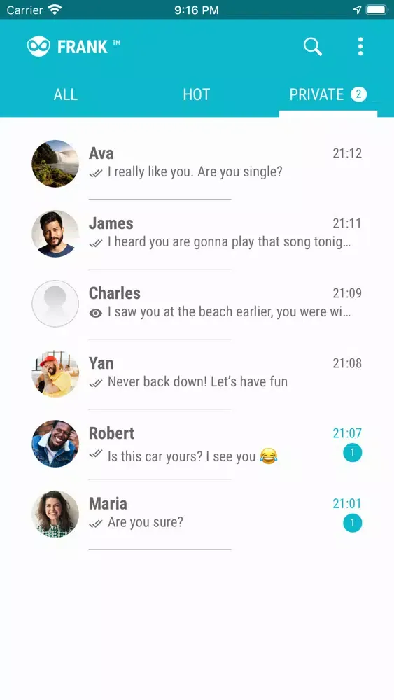 Frankly Chat Screenshots