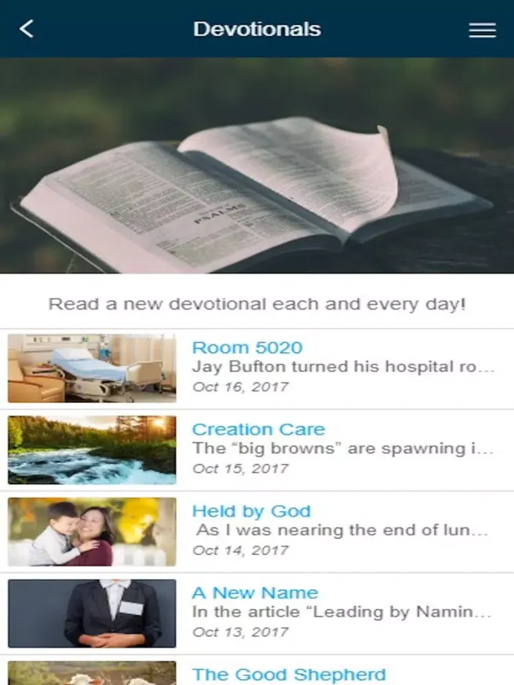 Tangkapan layar Community Baptist Outreach iPad 