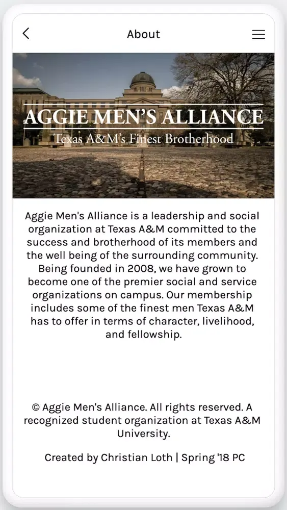 Aggie Men's Alliance Ekran Görüntüleri