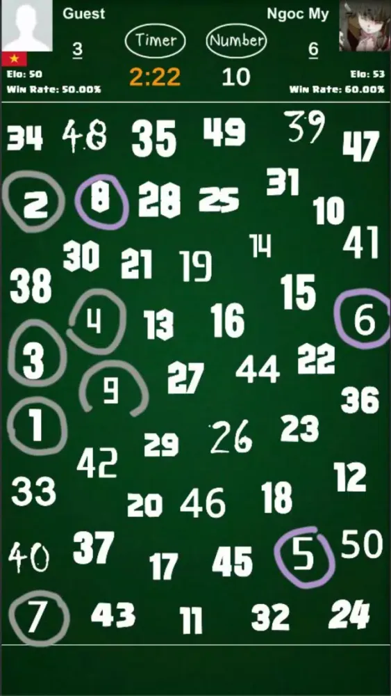 Capturas de tela do Find Number Challenge