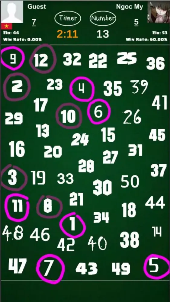 Capturas de tela do Find Number Challenge