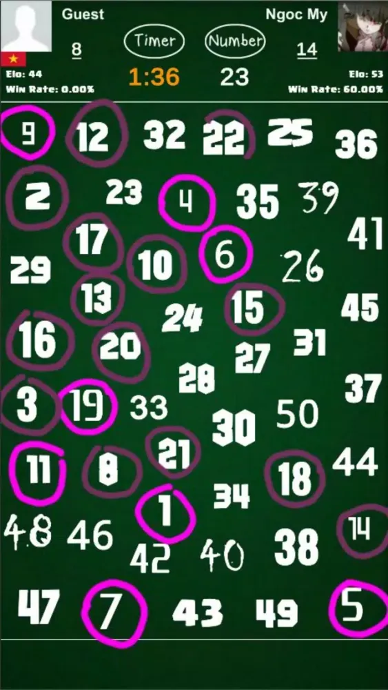Capturas de tela do Find Number Challenge