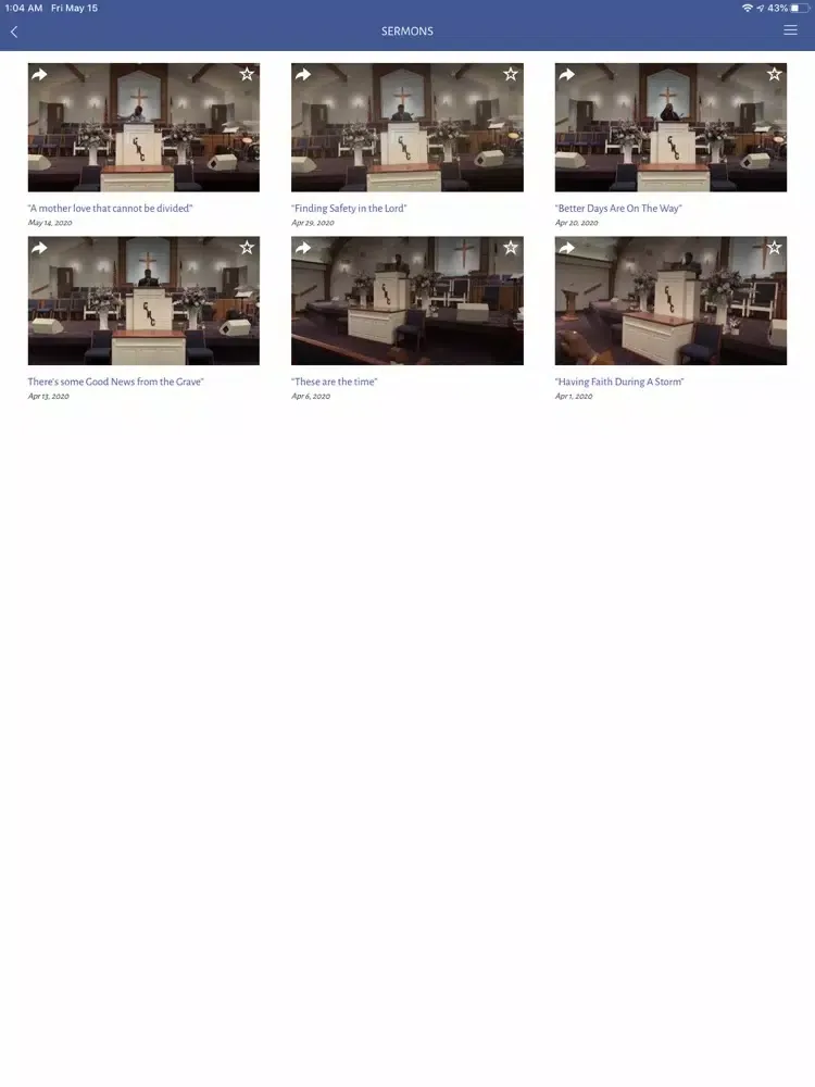 Tangkapan skrin Greater Mount Calvary MBC iPad 