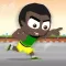 Athletic Rio Summer Sports 2016: Bolt Run & Sprint Towards Finish Line For Gold Medal