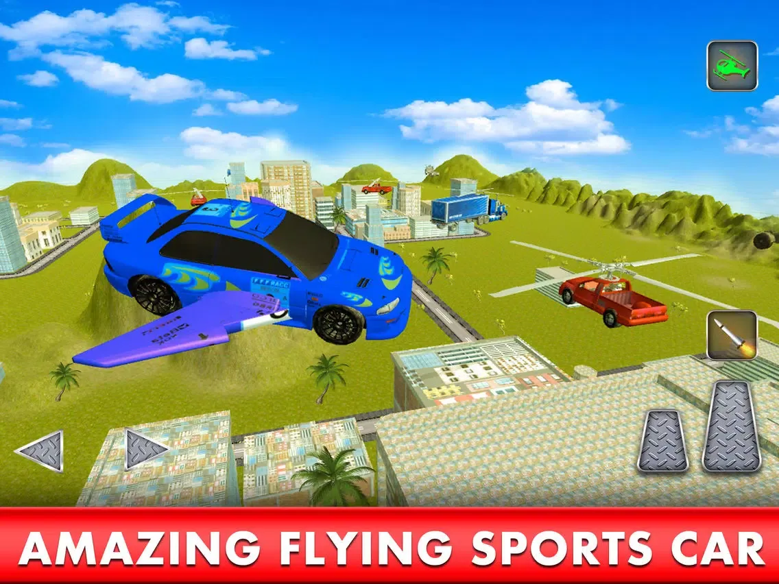 Tangkapan layar Flying Racing Car Simulator: Futuristic Airplay iPad 