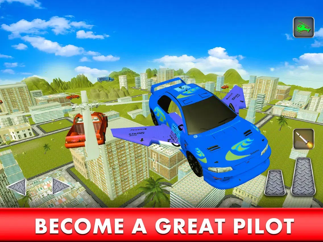 Tangkapan layar Flying Racing Car Simulator: Futuristic Airplay iPad 