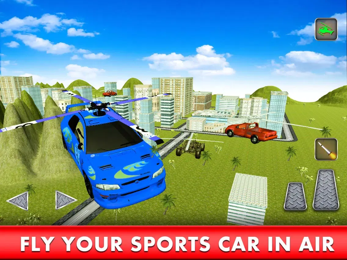 Tangkapan layar Flying Racing Car Simulator: Futuristic Airplay iPad 