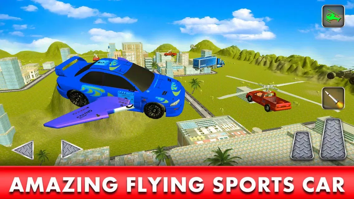 Tangkapan layar Flying Racing Car Simulator: Futuristic Airplay