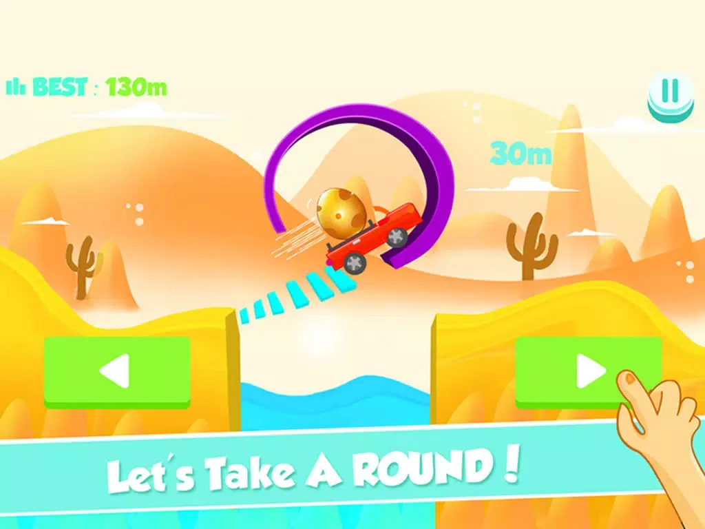 Tiny Car on Risky Road Adventure - Don't Fall the Big Golden Egg iPad  Screenshots