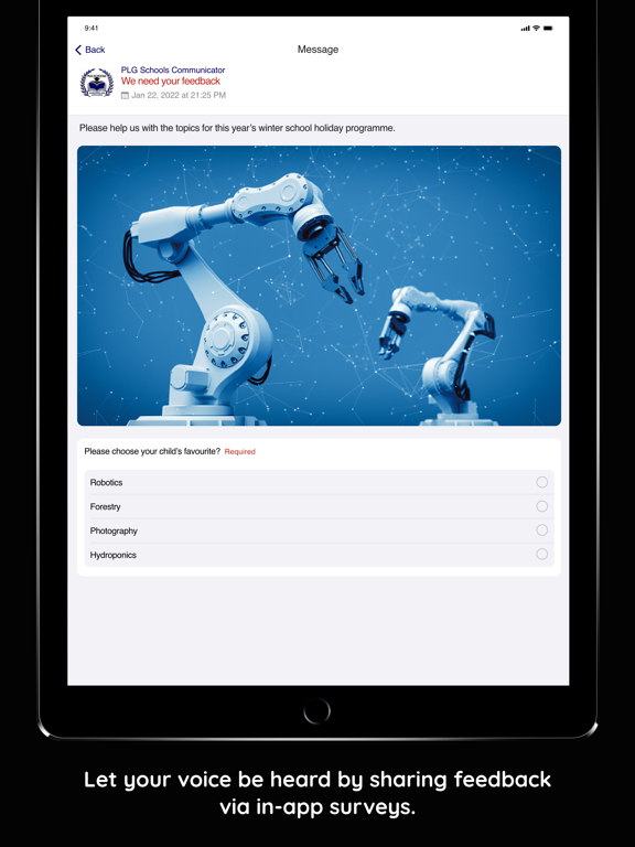 PLG Schools Communicator iPad 应用截图