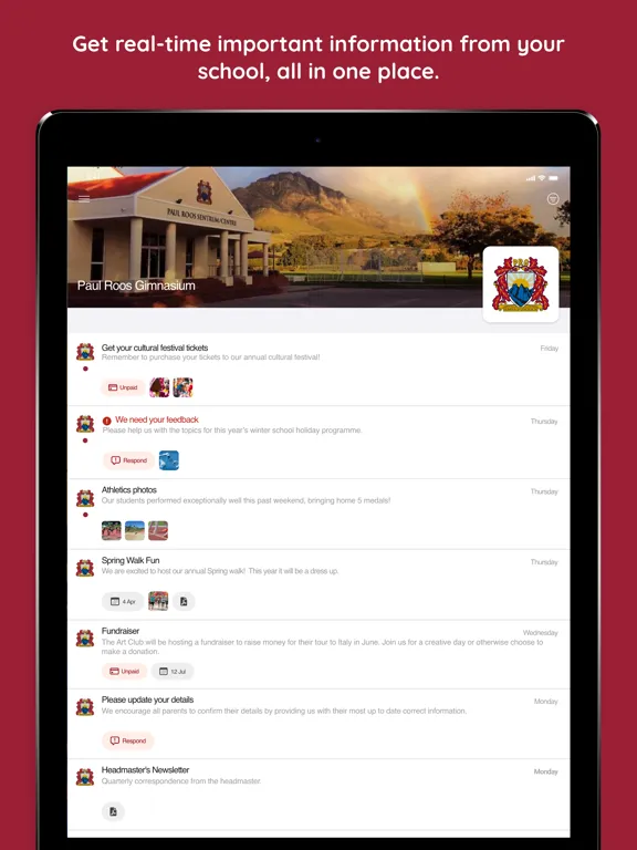 Paul Roos Gimnasium iPad  سکرین شاٹس