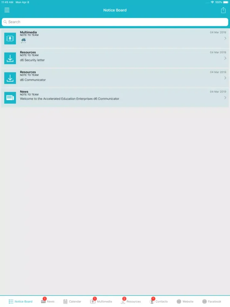 Tangkapan skrin AEE CONNECT iPad 
