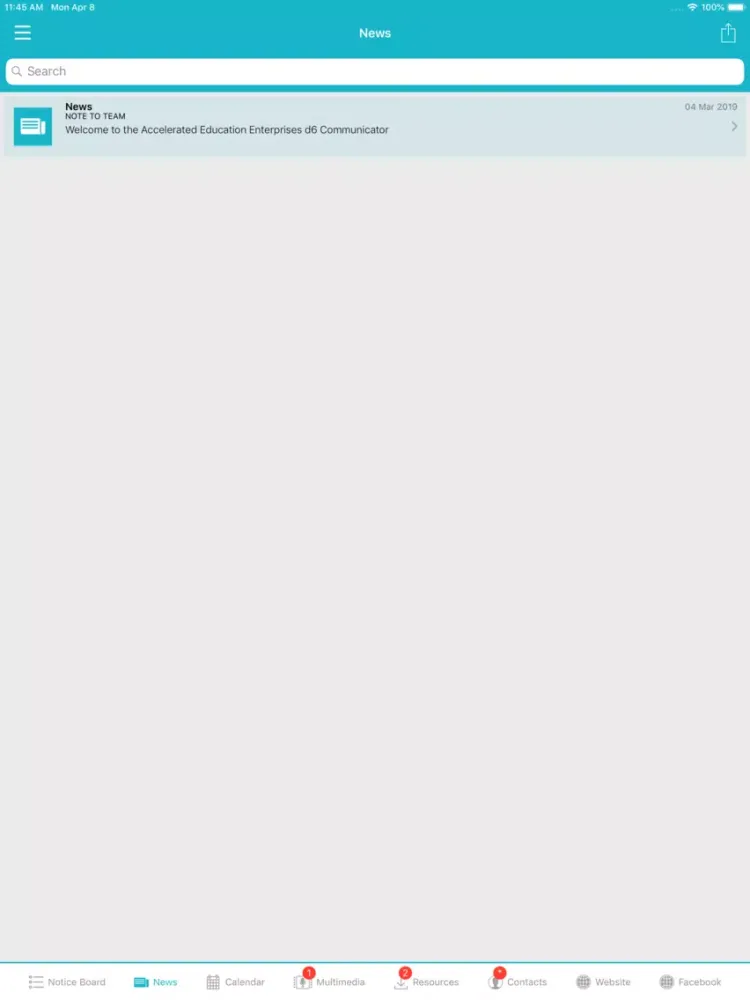 Tangkapan skrin AEE CONNECT iPad 