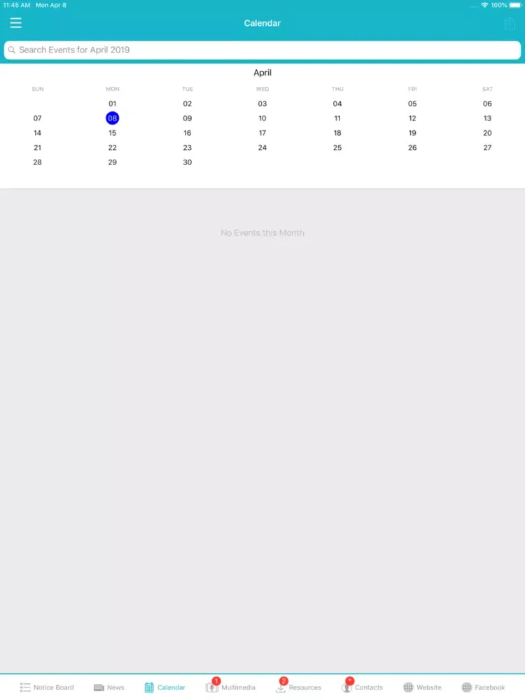 Tangkapan skrin AEE CONNECT iPad 