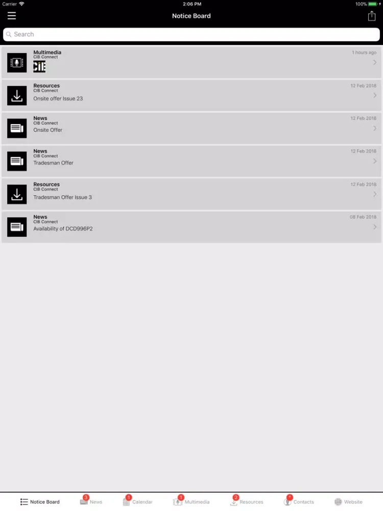 Captures d'écran de CIB Connect iPad 