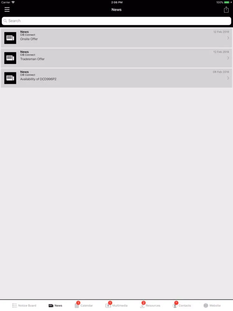 Captures d'écran de CIB Connect iPad 
