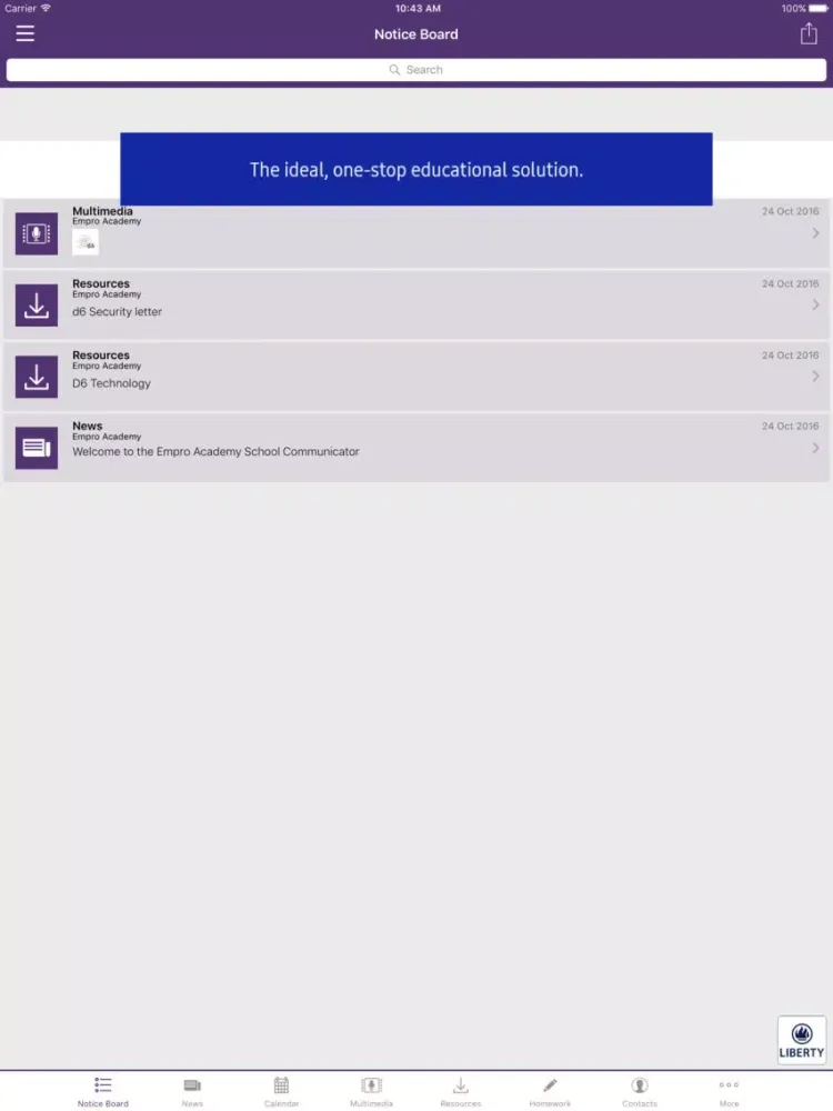 Tangkapan layar Empro Academy iPad 