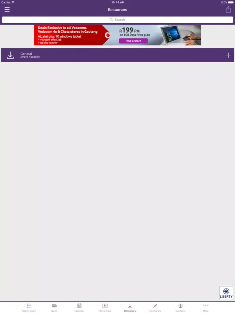 Tangkapan layar Empro Academy iPad 
