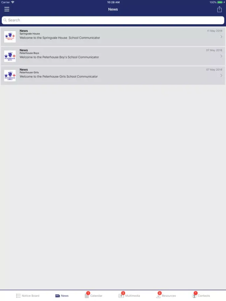 Ảnh chụp màn hình của Peterhouse Group of Schools iPad 