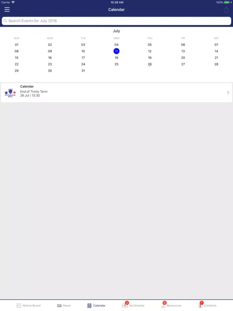 Ảnh chụp màn hình của Peterhouse Group of Schools iPad 