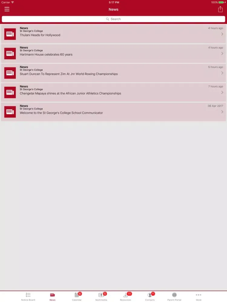 St George's College Communicator iPad  Screenshots