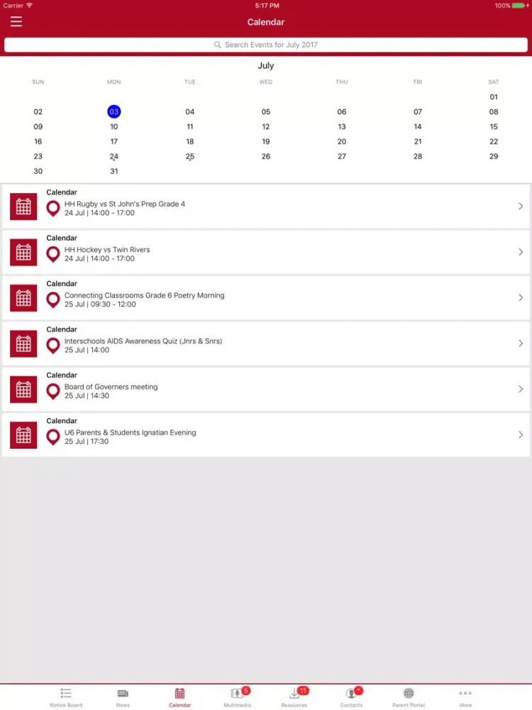 St George's College Communicator iPad  Screenshots