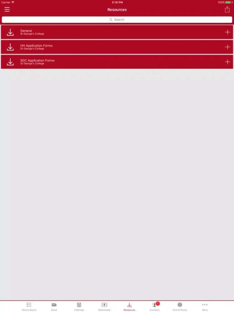 St George's College Communicator iPad  Screenshots
