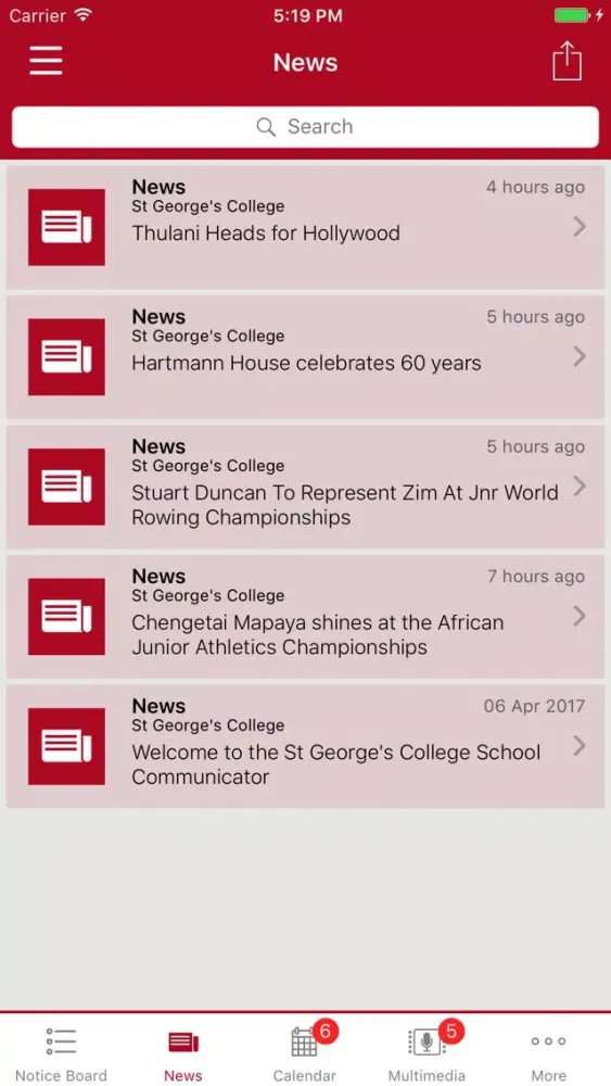 St George's College Communicator Screenshots