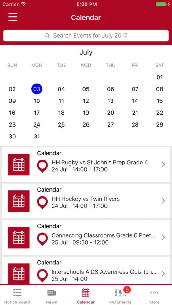 St George's College Communicator Screenshots