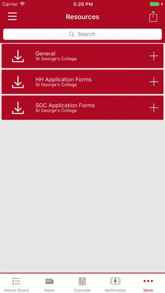 St George's College Communicator Screenshots
