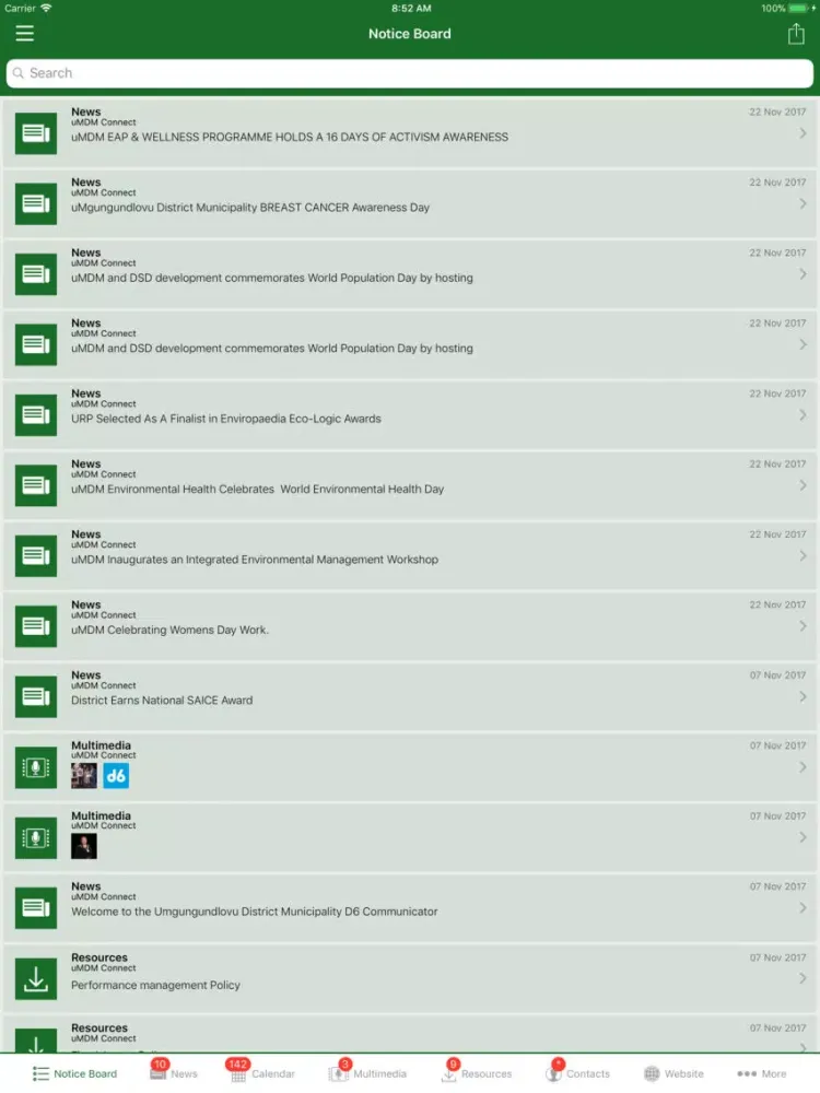 ภาพหน้าจอของ uMDM Connect iPad 