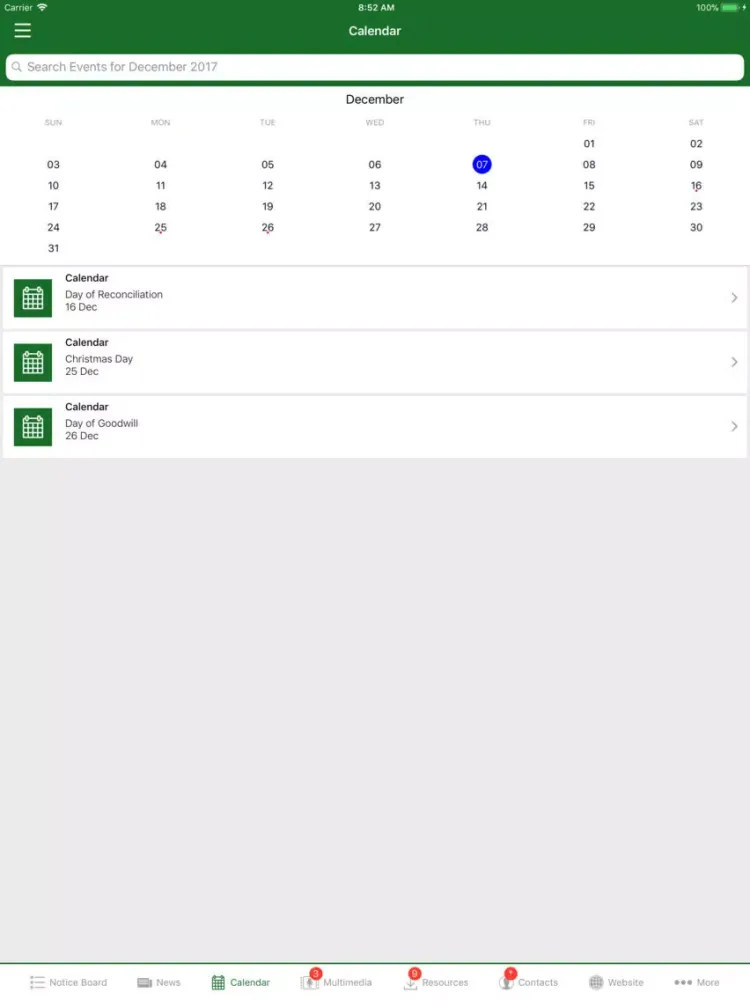 ภาพหน้าจอของ uMDM Connect iPad 