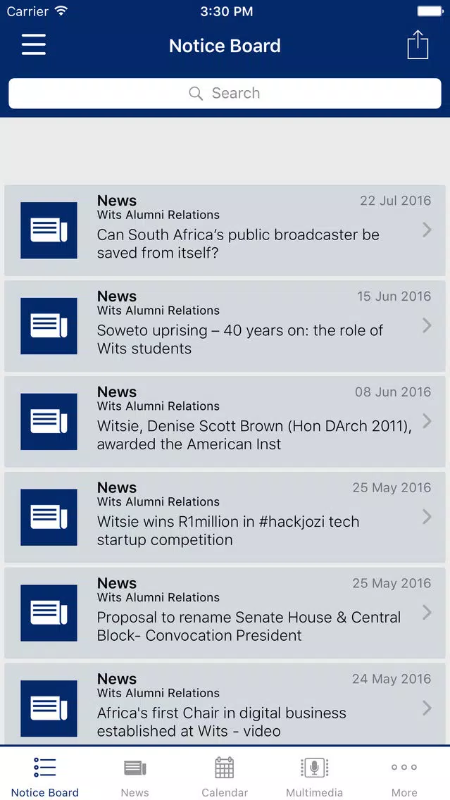 Wits Alumni Communicator Screenshots