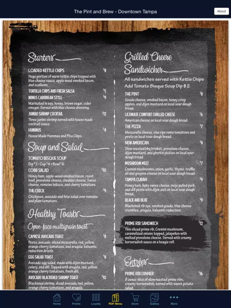 Ảnh chụp màn hình của The Pint and Brew App iPad 
