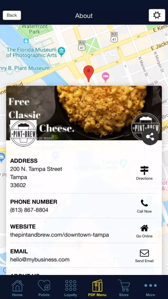 Ảnh chụp màn hình của The Pint and Brew App