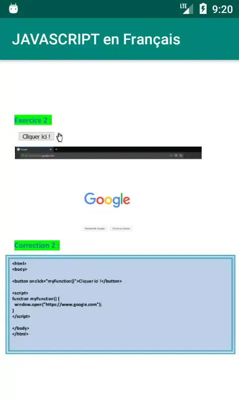 Javascript (Cours + Exercices स्क्रीनशॉट