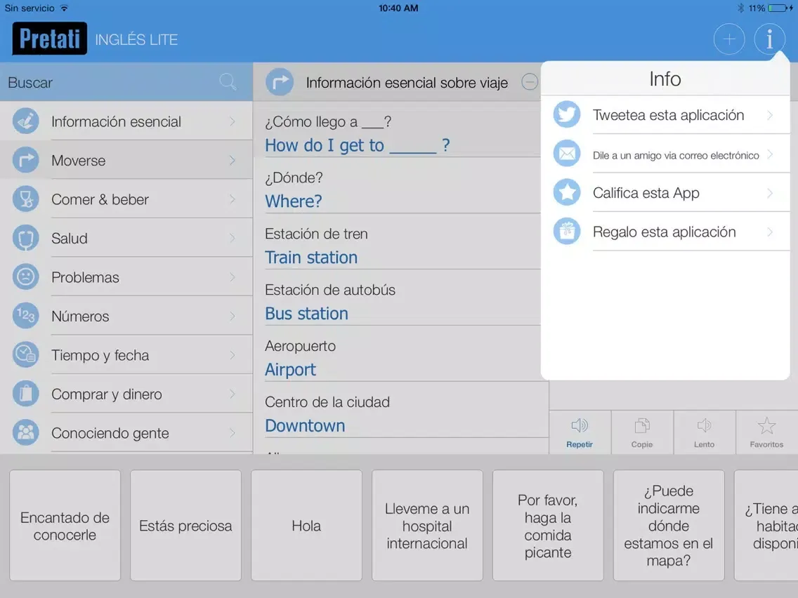 Traducción Inglés - Aprender y hablar con Audio iPad  Screenshots