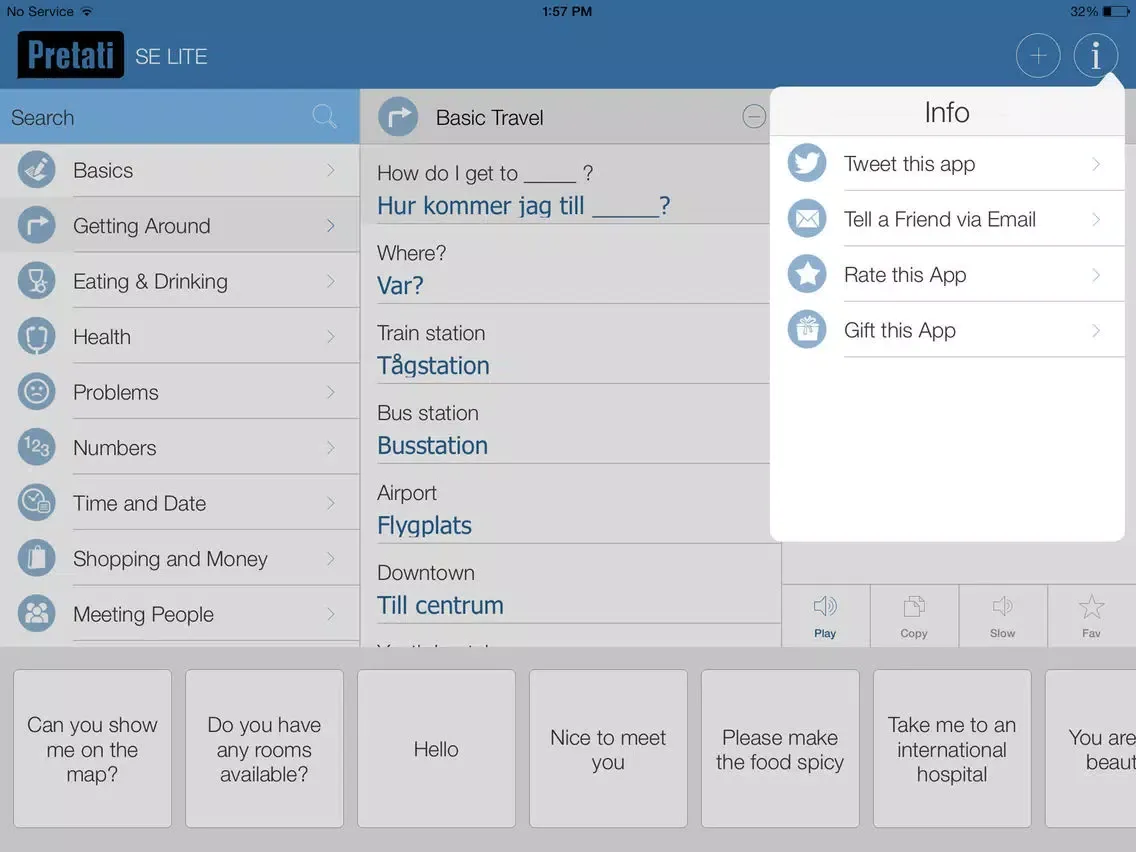 Swedish Pretati - Speak with Audio Translation iPad  Screenshots