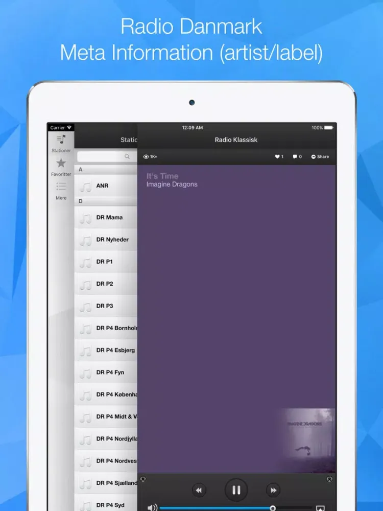 Radio Danmark - bedste danske radiostationer iPad  Ekran Görüntüleri