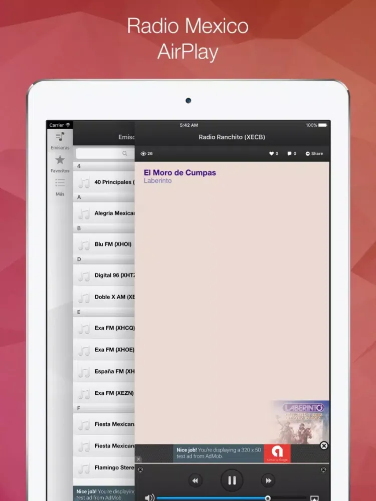 Radio Mexico - Lite iPad  स्क्रीनशॉट