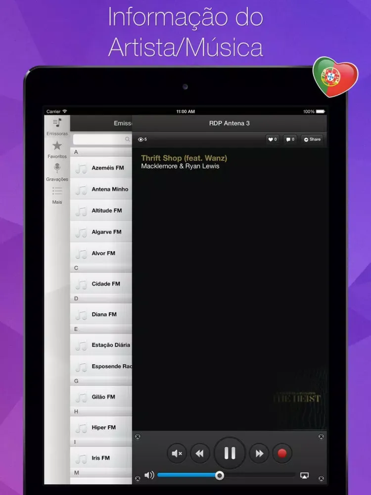 Rádio Portuguesa - Radio Portugal Lite iPad  Screenshots