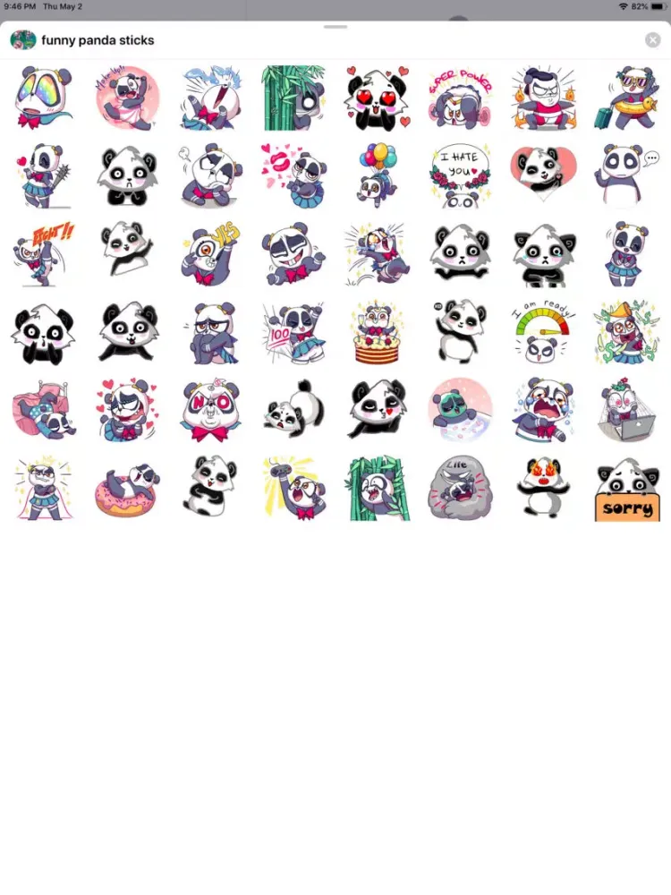 Crazy Panda Funny stickers iPad  স্ক্রিনশট