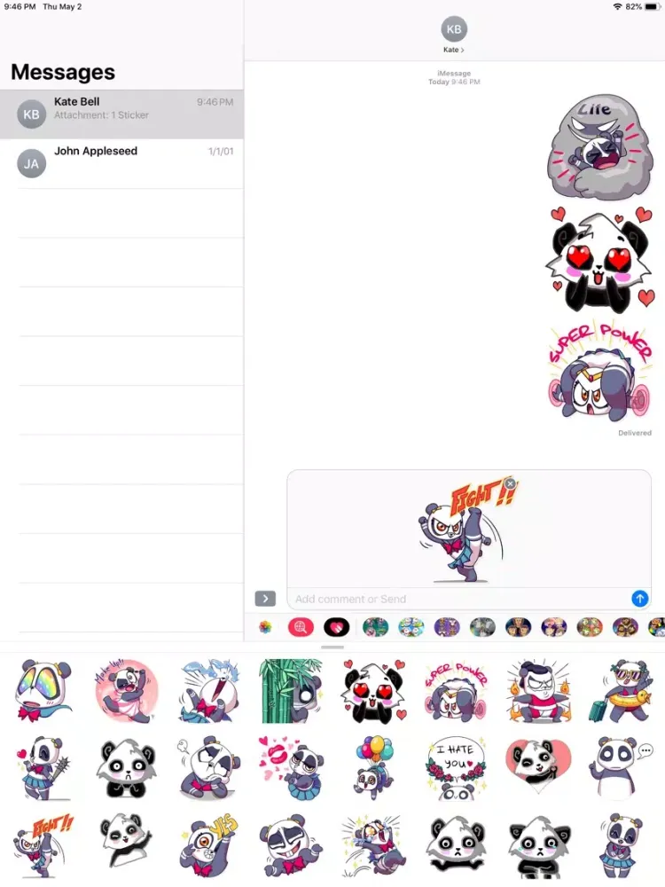 Crazy Panda Funny stickers iPad  স্ক্রিনশট