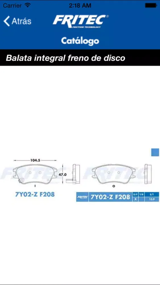 Ảnh chụp màn hình của Fritec eCatalog