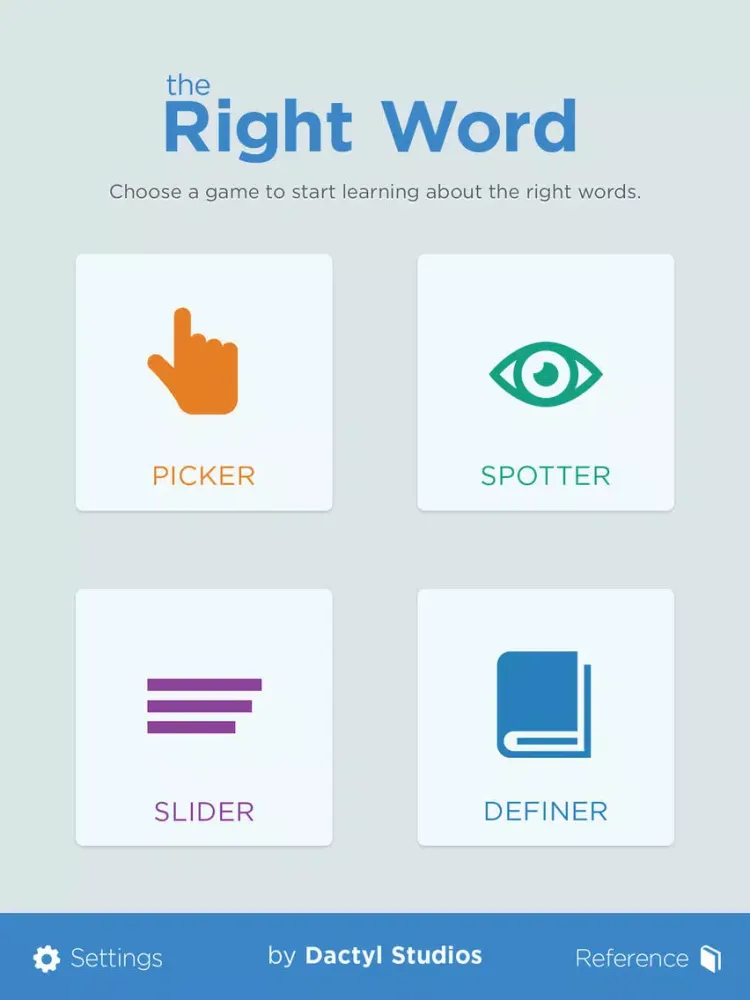 Ảnh chụp màn hình của The Right Word iPad 