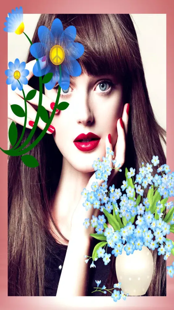 Flower Stickers-photo frame free make wonderful flower world應用截圖