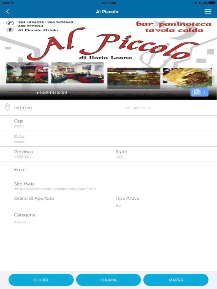 ภาพหน้าจอของ Ionio in Tasca iPad 