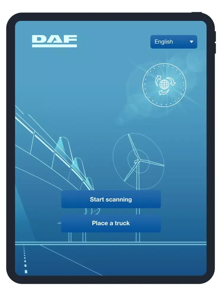 Ảnh chụp màn hình của DAF AR Explorer iPad 