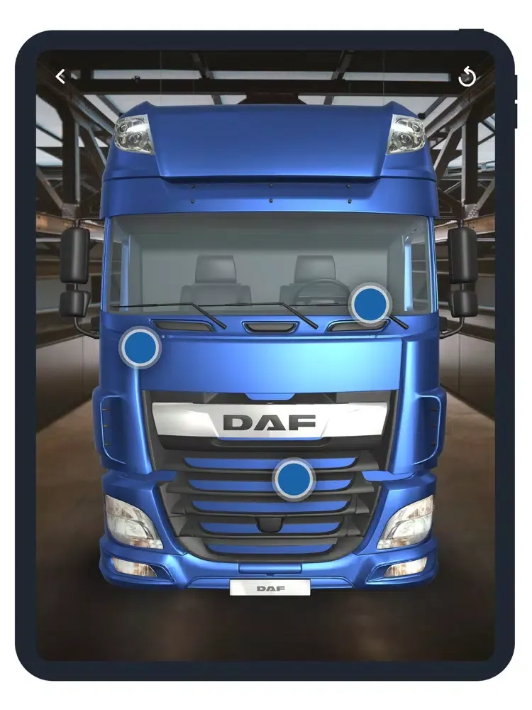 Ảnh chụp màn hình của DAF AR Explorer iPad 